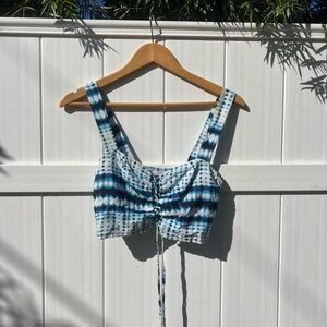 Flynn Skye Blue and White Patterned Crop Top